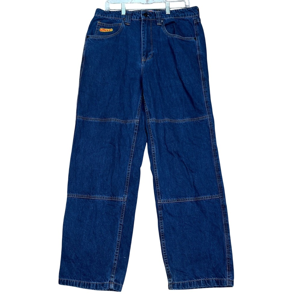 Empyre Double Knee Jeans Mens 32x30 Medium Wash Relaxed Fit 5 Pocket Denim Twill